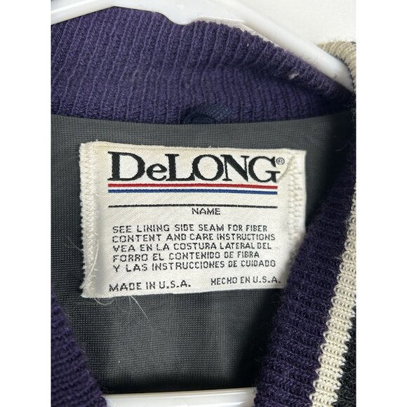 VTG Anaheim Mighty Ducks DeLong 90s Mens LARGE Wool Jacket Snap Button Purple - Picture 7 of 16